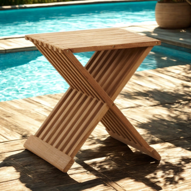 Table basse de jardin en teck  pliante Fish
