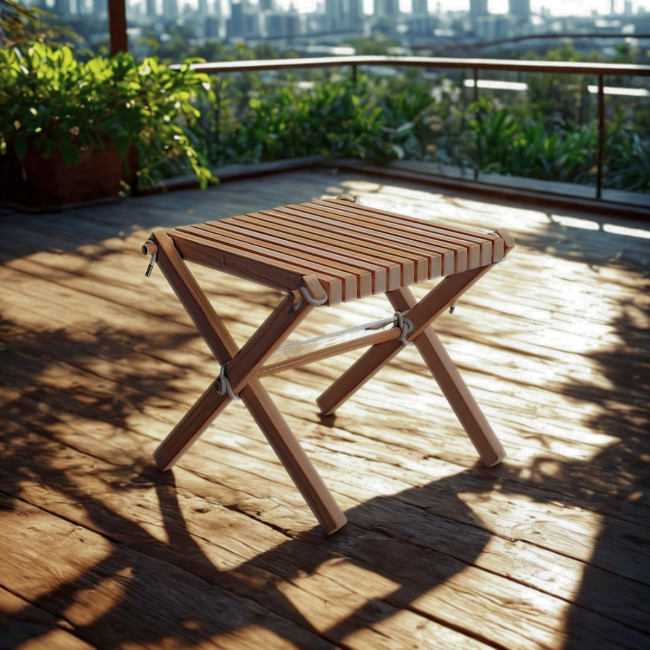 Table basse de jardin en teck blanc Relax