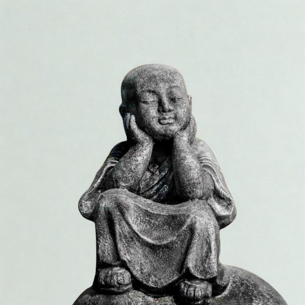 Statue Moine Shaolin pensif | Décoration zen intérieure Statue Moine Shaolin pensif | Décoration zen intérieure