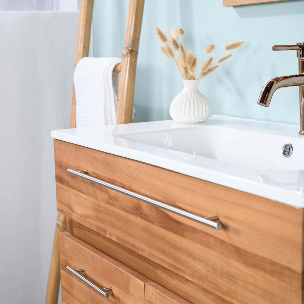 Meuble en teck et céramique de 80 cm - Salle de bain - Wanda collection