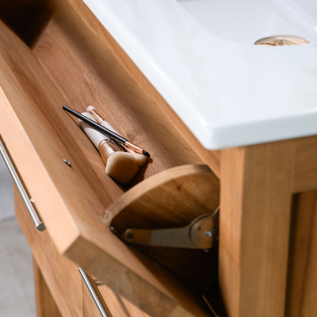 Meuble en teck et céramique de 80 cm - Salle de bain - Wanda collection