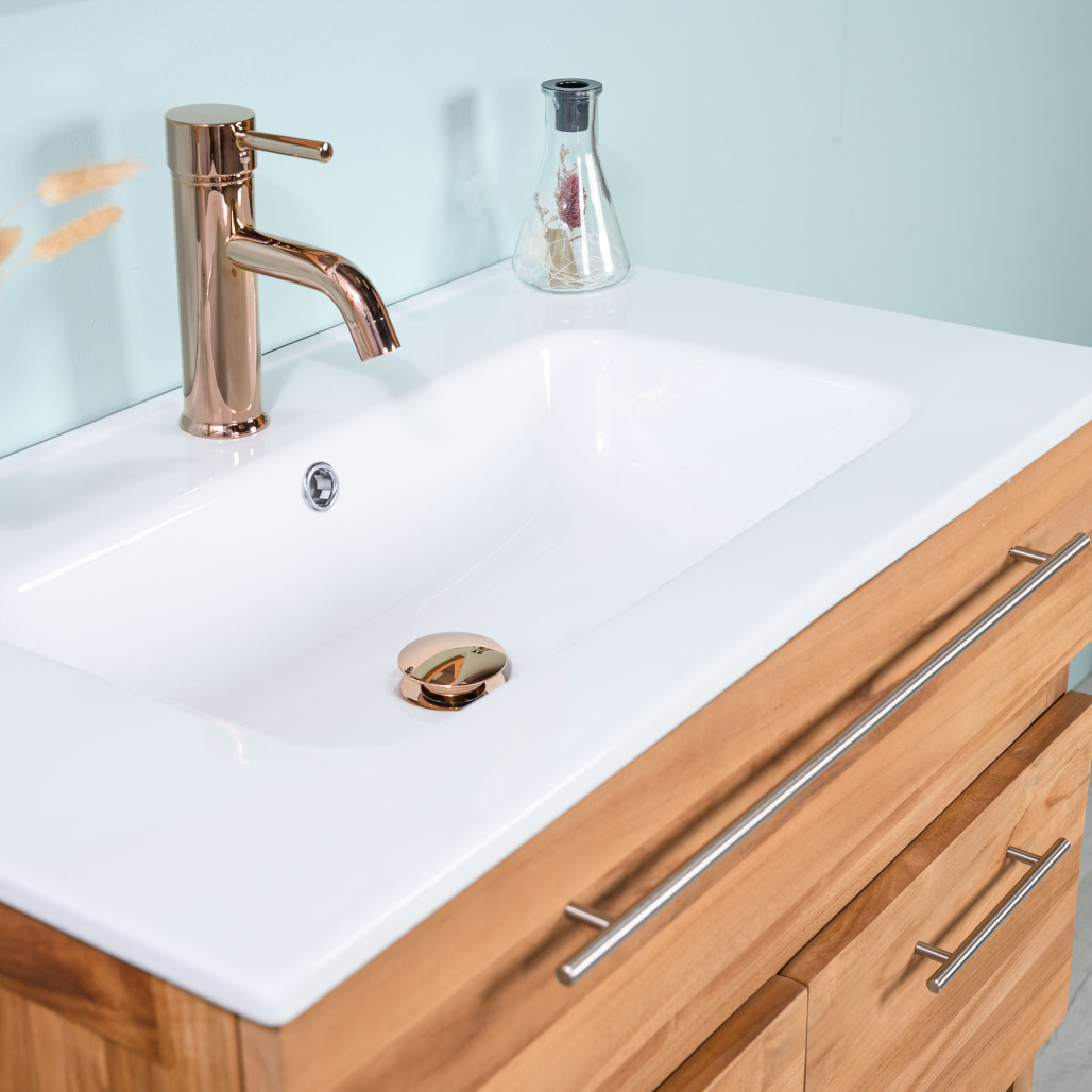 Meuble en teck et céramique de 80 cm - Salle de bain - Wanda collection