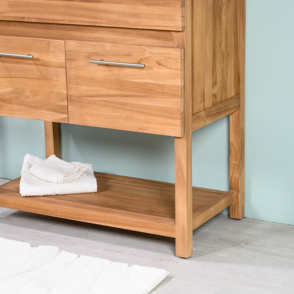 Meuble en teck et céramique de 80 cm - Salle de bain - Wanda collection