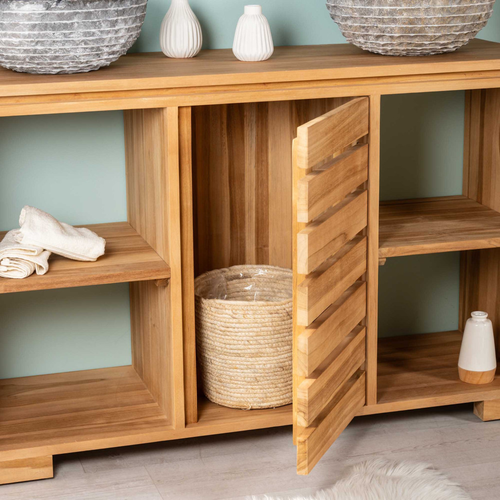 Meuble salle de bain en teck massif 120 cm