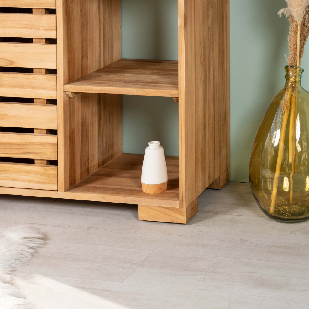 Meuble salle de bain en teck massif 120 cm