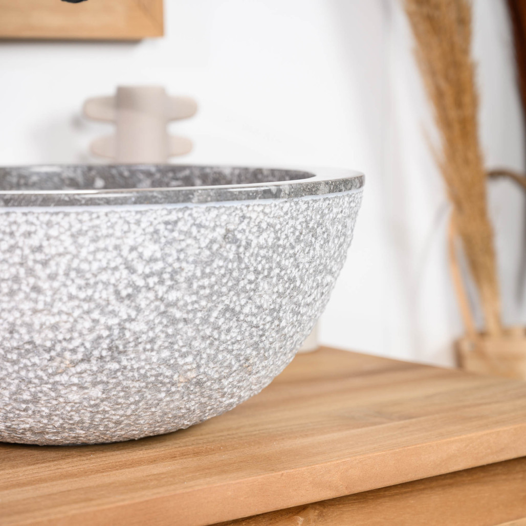 Lave mains en marbre à poser STROMBOLI gris 35cm