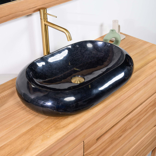 Grande vasque en marbre à poser MURANO couleur noir