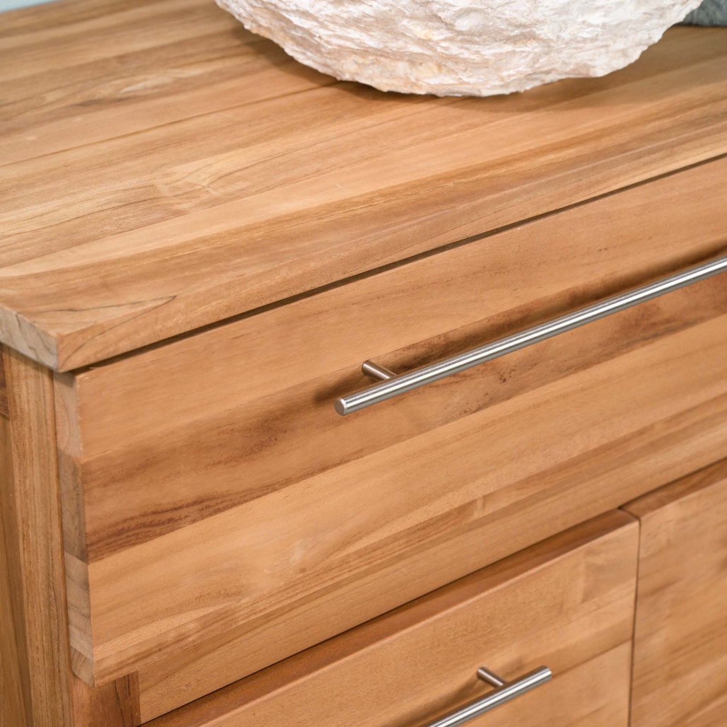 Meuble sous vasque en teck Bagster 80cm - Salle de bain - Wanda collection Meuble sous vasque en teck Bagster 80cm - Salle de bain - Wanda collection