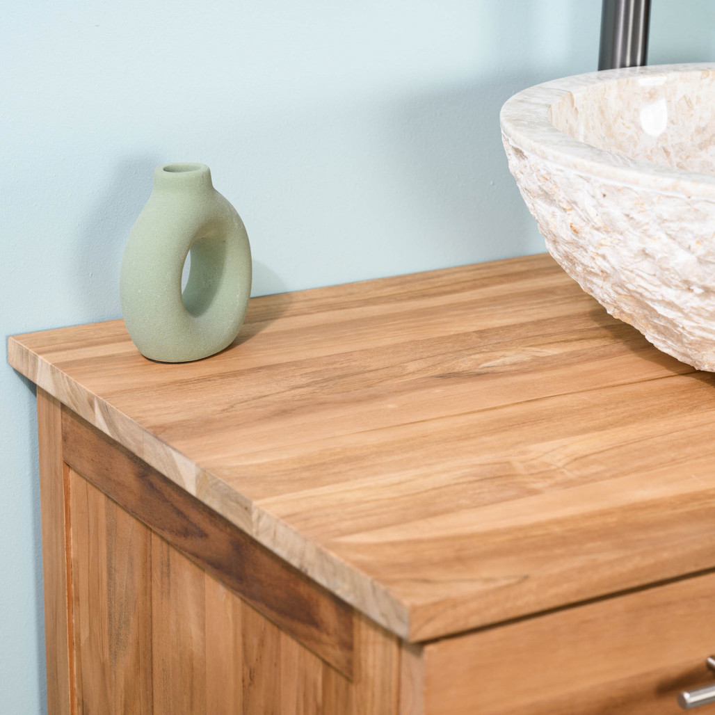 Meuble sous vasque en teck Bagster 80cm - Salle de bain - Wanda collection Meuble sous vasque en teck Bagster 80cm - Salle de bain - Wanda collection