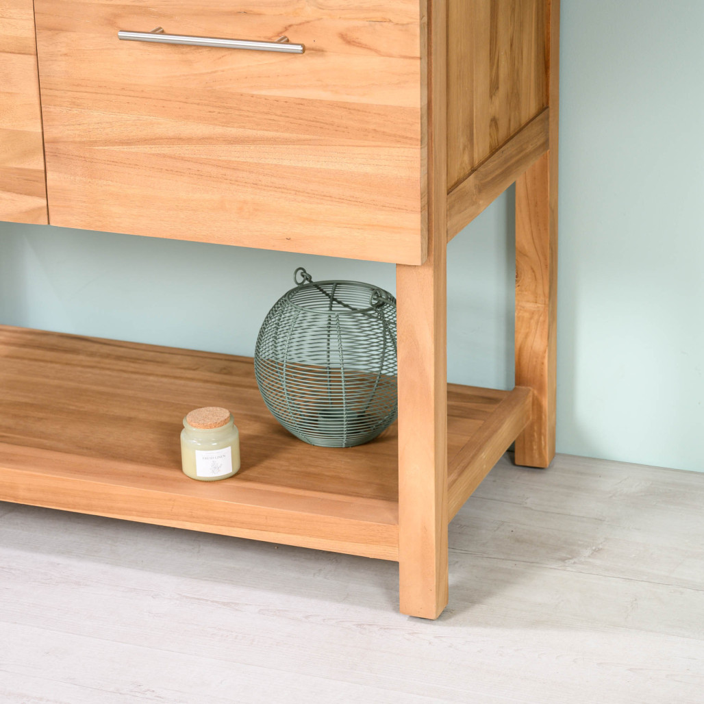 Meuble sous vasque en teck Bagster 80cm - Salle de bain - Wanda collection Meuble sous vasque en teck Bagster 80cm - Salle de bain - Wanda collection
