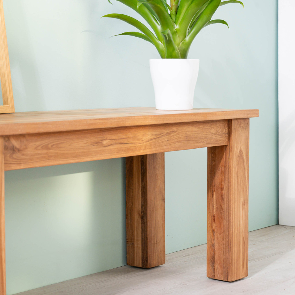 Banc de salle de bain en teck massif Matado 100 cm