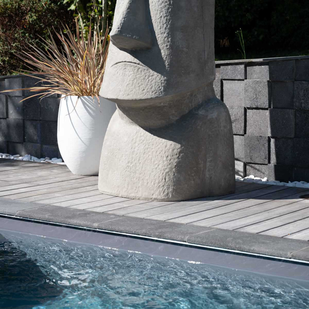Statue de jardin moai géant de l'île de pâques en fibrociment 2m