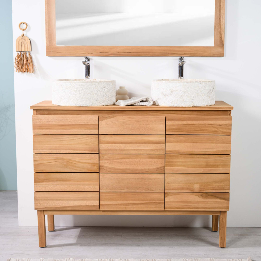 Meuble en teck avec vasque 120 cm - Salle de bain - Wanda collection
