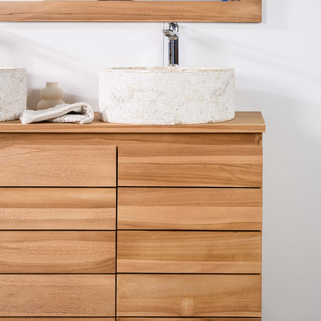 Meuble en teck avec vasque 120 cm - Salle de bain - Wanda collection