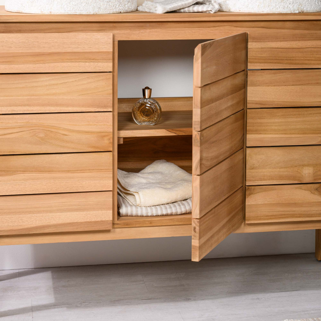 Meuble en teck avec vasque 120 cm - Salle de bain - Wanda collection