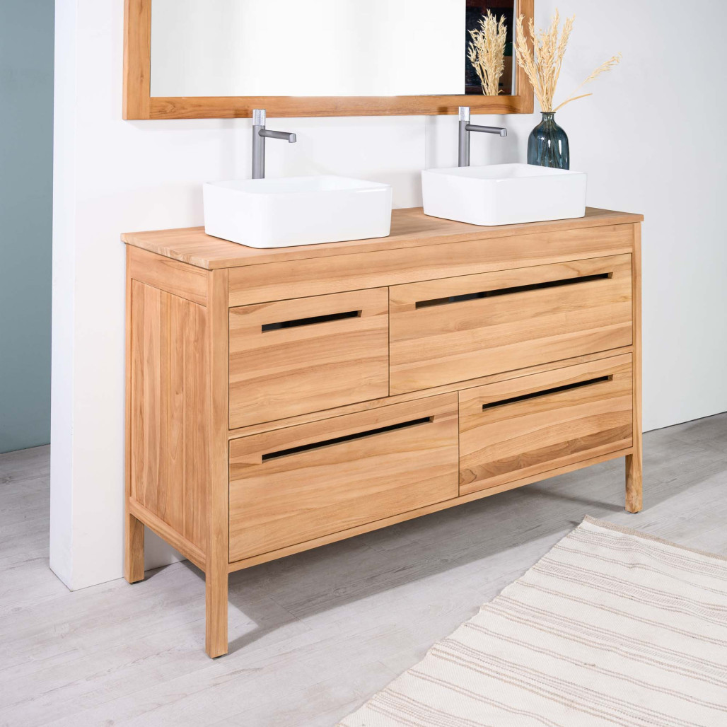 Meuble de salle de bain en teck 140 cm - Wanda collection