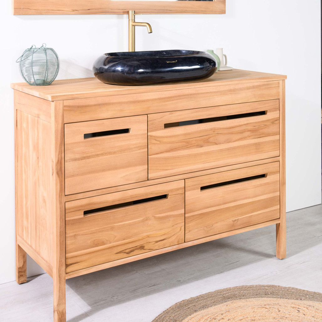 Meuble salle de bain en teck 120 cm - Wanda collection