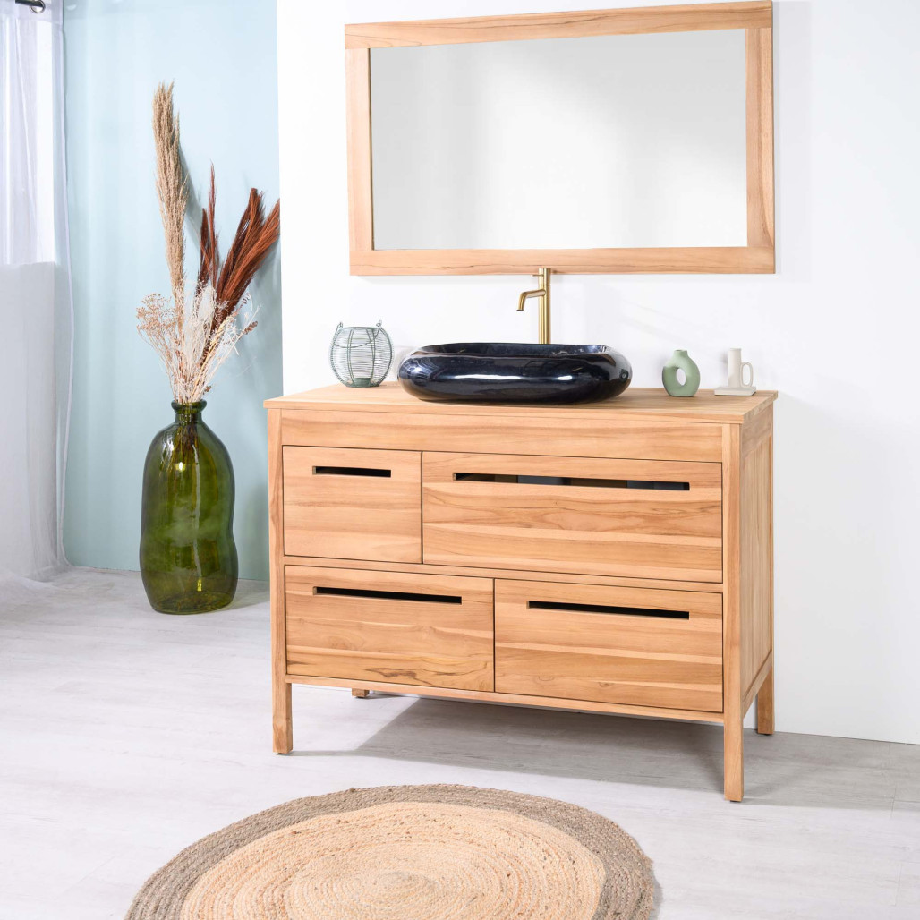 Meuble salle de bain en teck 120 cm - Wanda collection
