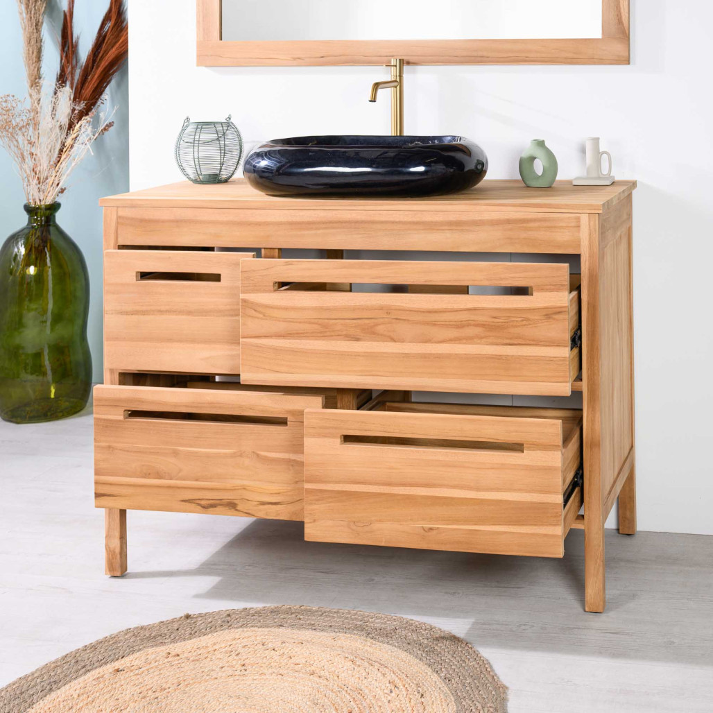 Meuble salle de bain en teck 120 cm - Wanda collection