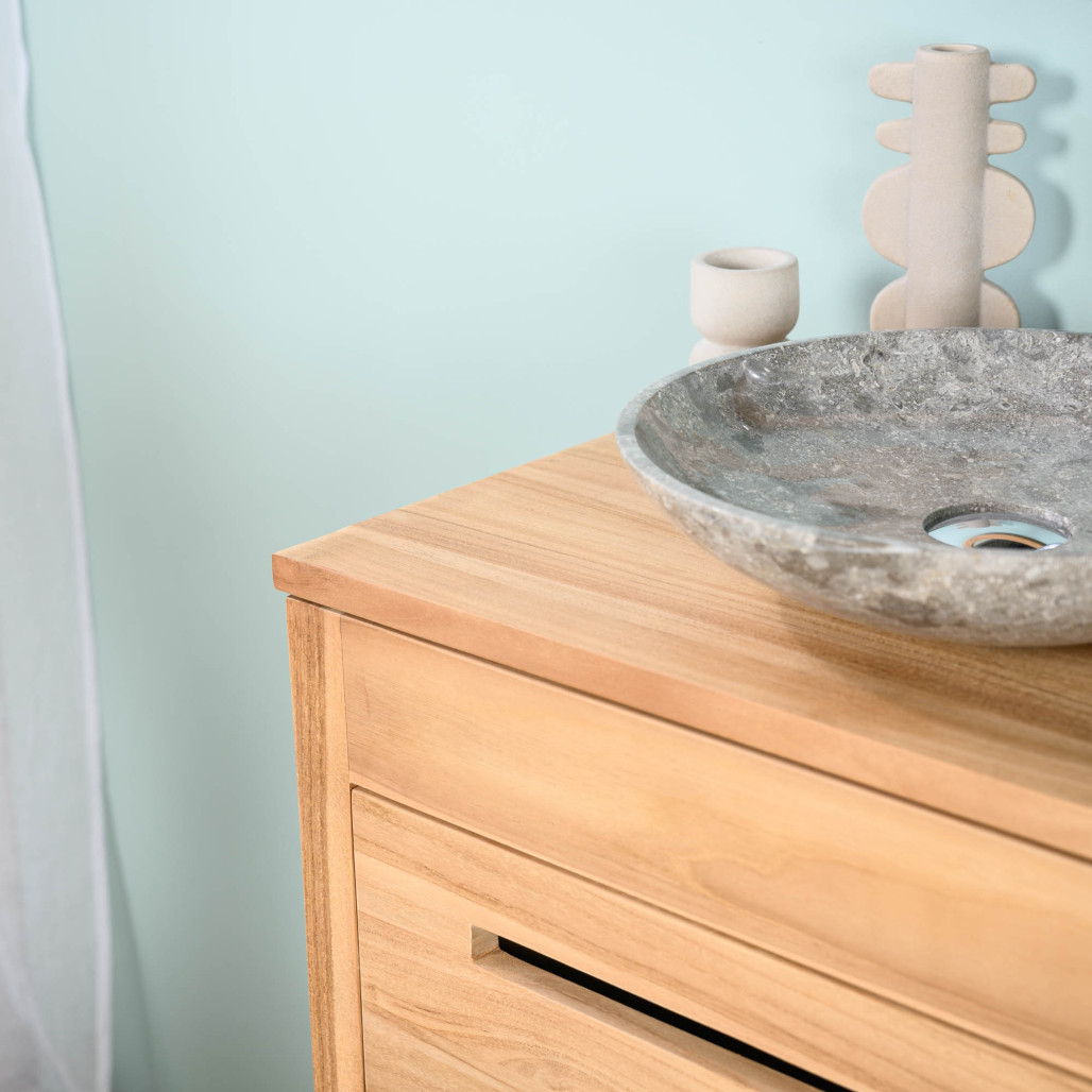Meuble en teck avec vasque 60 cm - Salle de bain - Wanda collection