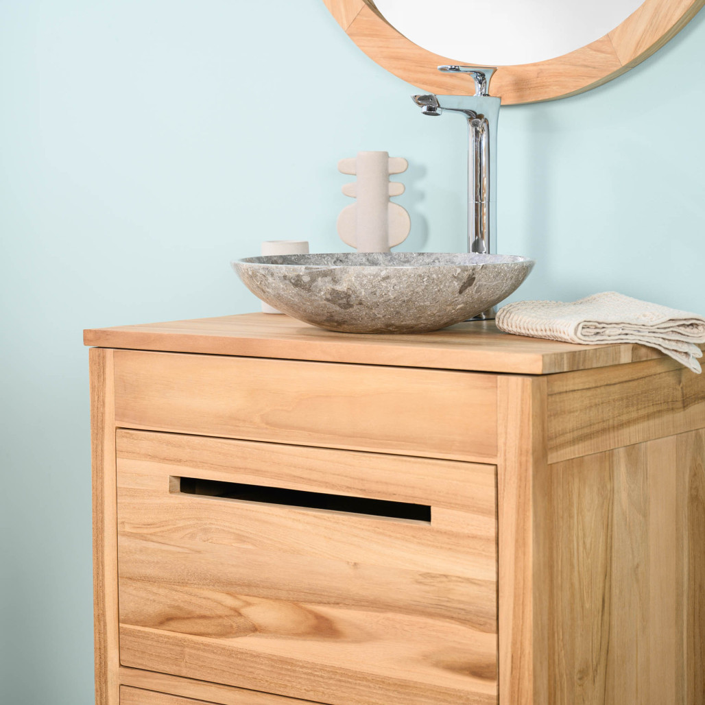 Meuble en teck avec vasque 60 cm - Salle de bain - Wanda collection