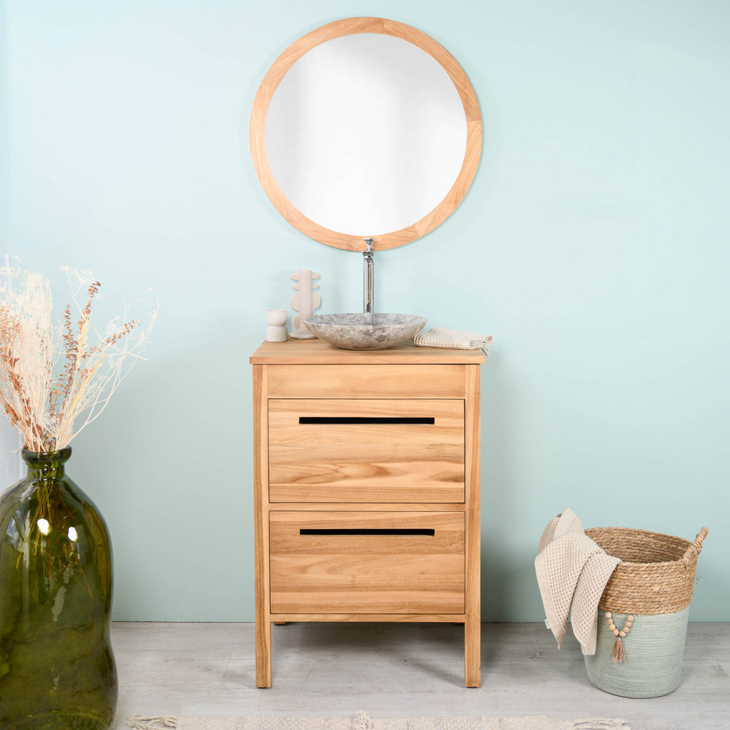 Meuble en teck avec vasque 60 cm - Salle de bain - Wanda collection