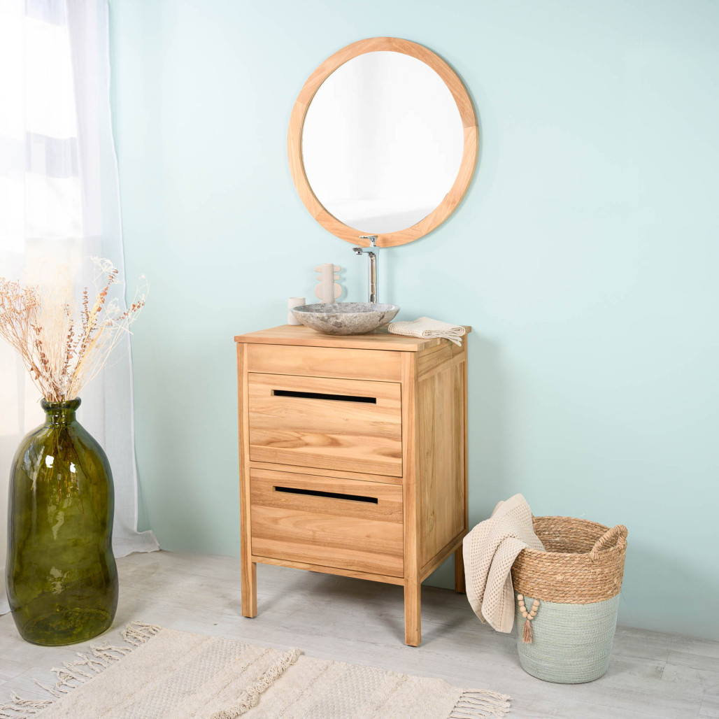 Meuble en teck avec vasque 60 cm - Salle de bain - Wanda collection