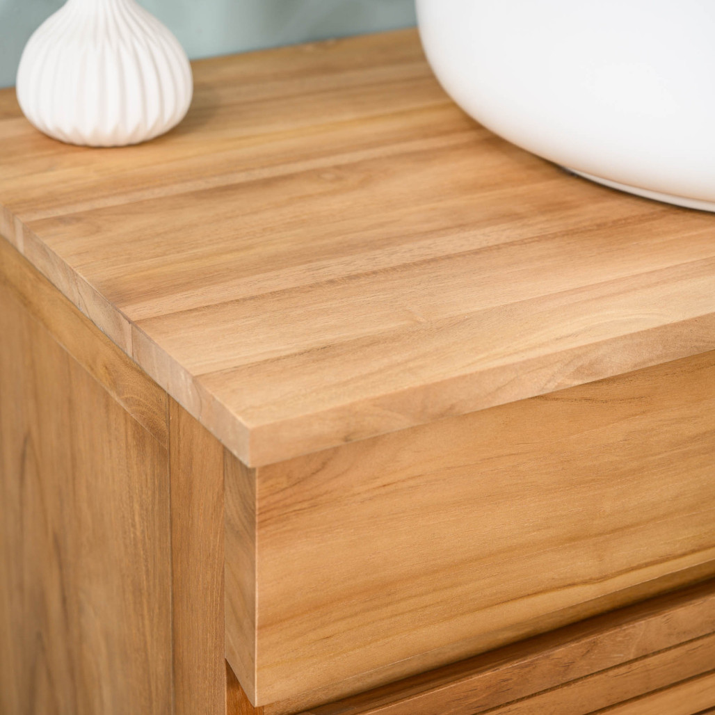 Meuble en teck suspendu 90 cm - Salle de bain - Wanda collection