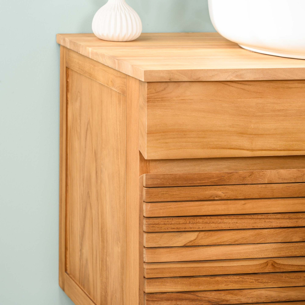 Meuble en teck suspendu 90 cm - Salle de bain - Wanda collection