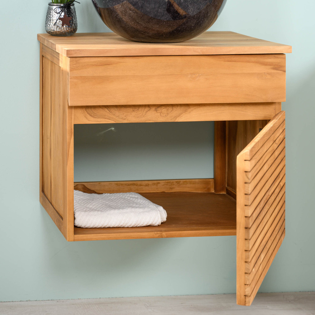 Meuble suspendu en teck 60 cm - Salle de bain - Wanda collection