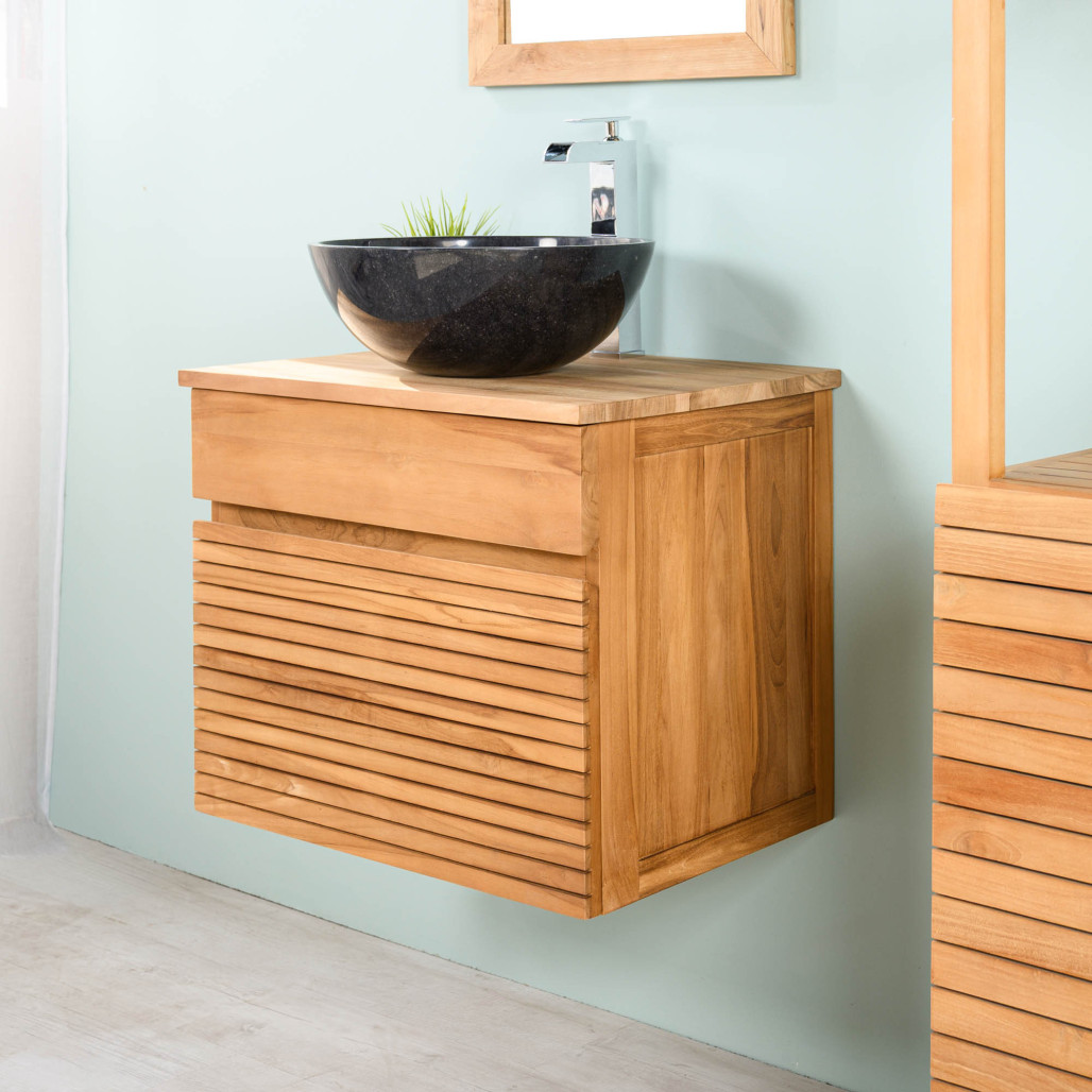 Meuble suspendu en teck 60 cm - Salle de bain - Wanda collection