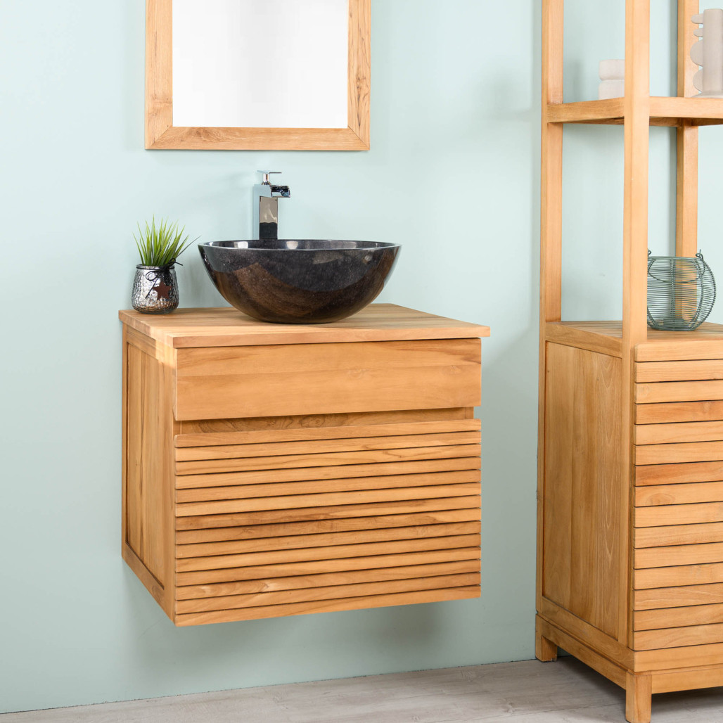 Meuble suspendu en teck 60 cm - Salle de bain - Wanda collection