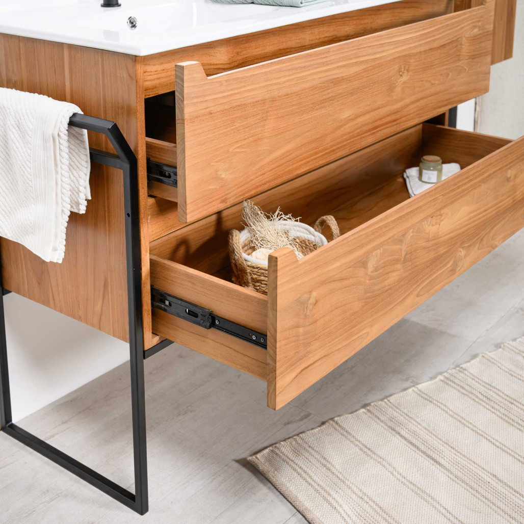 Meuble en teck et céramique Vila 120cm - Salle de bain - Wanda collection