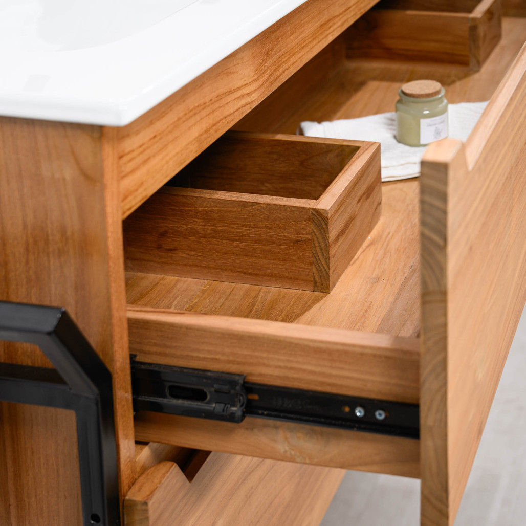 Meuble en teck et céramique Vila 120cm - Salle de bain - Wanda collection