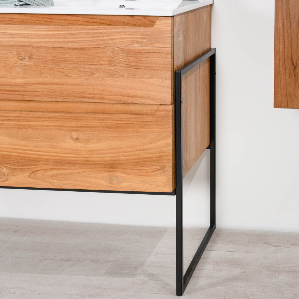 Meuble en teck et céramique Vila 120cm - Salle de bain - Wanda collection