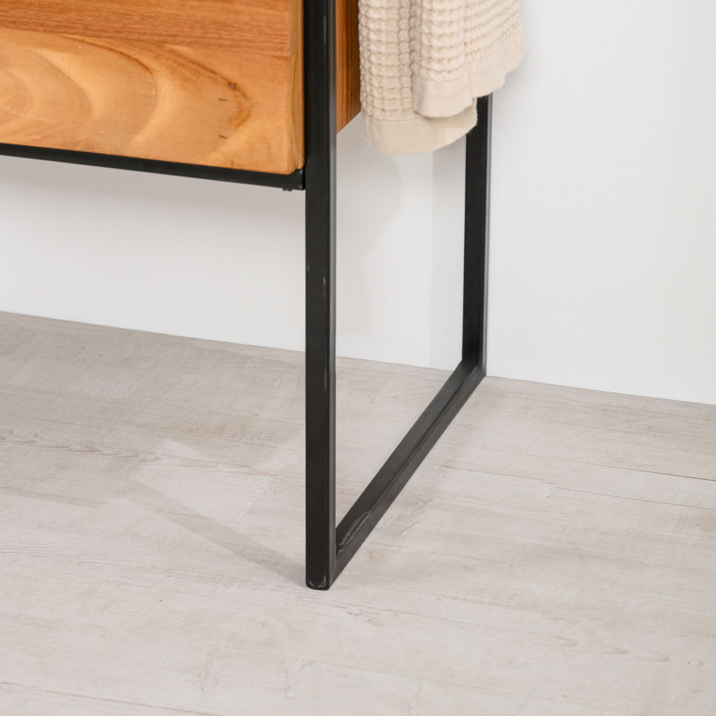 Meuble salle de bain en teck et céramique 80 cm Vila - Wanda collection