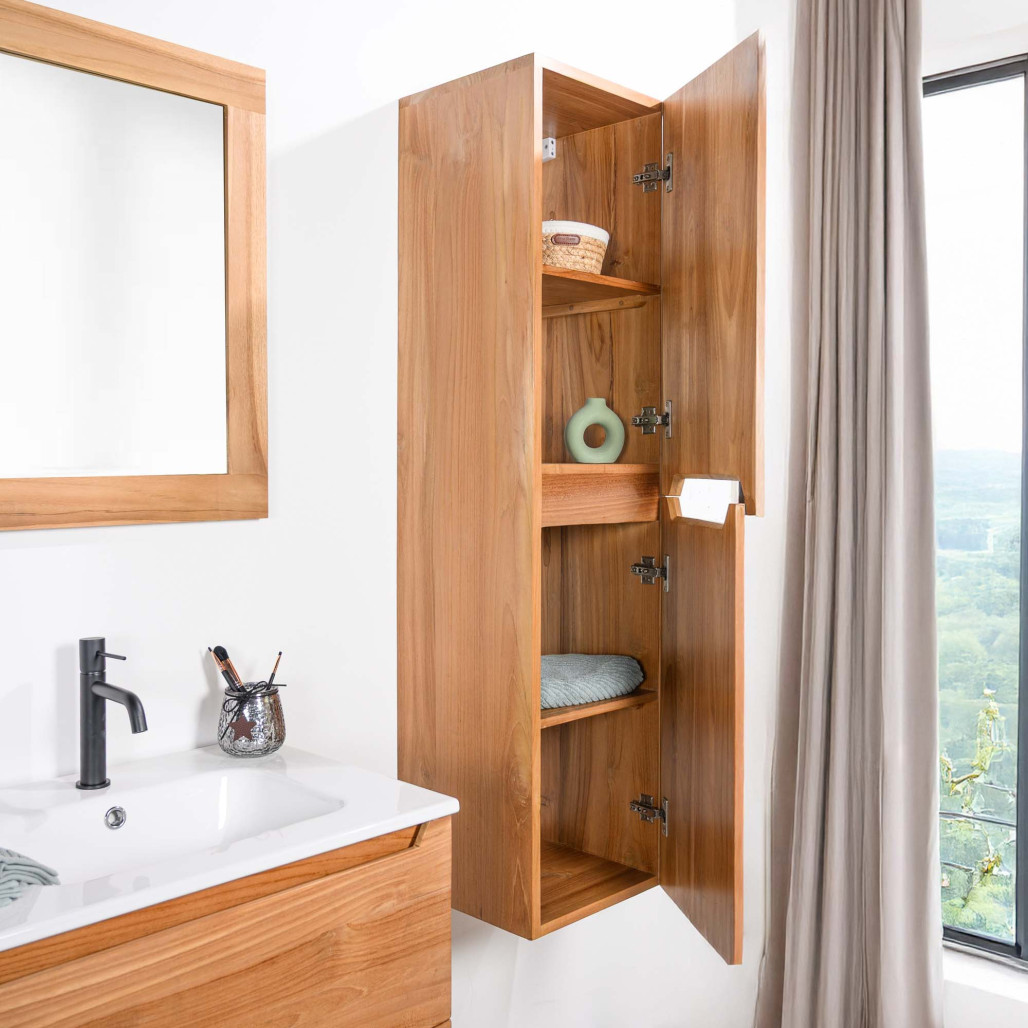 Colonne suspendue de Salle de bain en Teck Vila - Wanda Collection