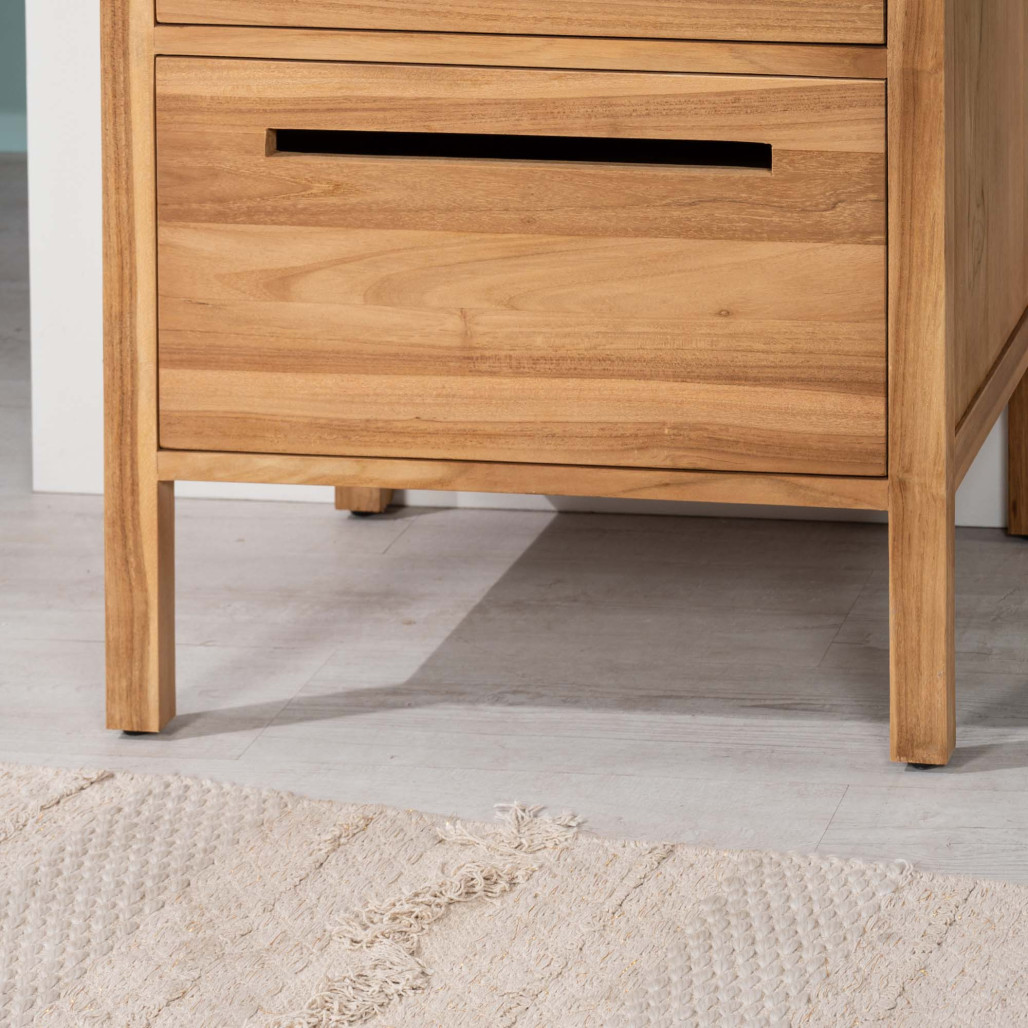 Meuble salle de bain en teck et terrazzo crème Sira 60cm - Salle de bain - Wanda collection Meuble salle de bain en teck et terrazzo crème Sira 60cm - Salle de bain - Wanda collection