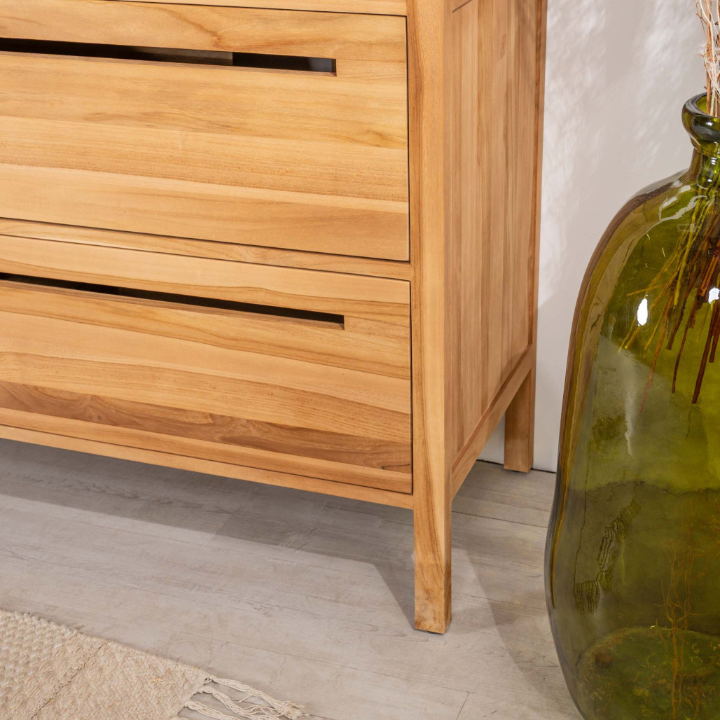 Meuble salle de bain en teck et terrazzo crème Sira 140cm - Wanda collection Meuble salle de bain en teck et terrazzo crème Sira 140cm - Wanda collection