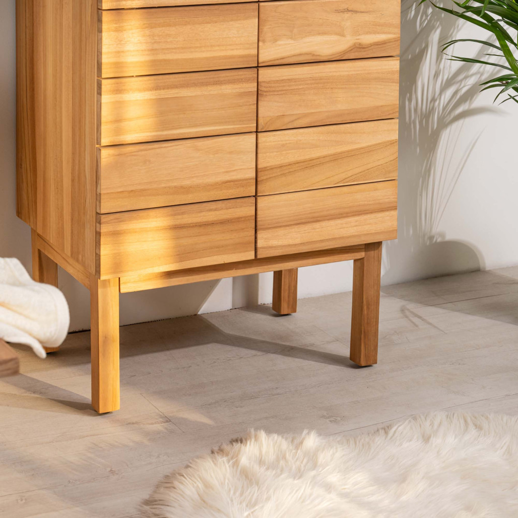 Meuble salle de bain en teck et terrazzo crème Ananta 60cm - Salle de bain - Wanda collection Meuble salle de bain en teck et terrazzo crème Ananta 60cm - Salle de bain - Wanda collection