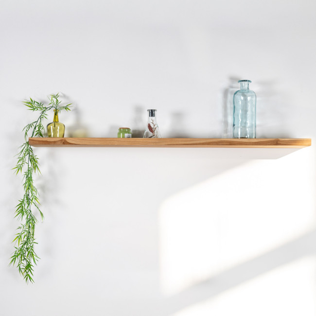 Tablette étagère Helvine salle de bain en teck massif 120cm