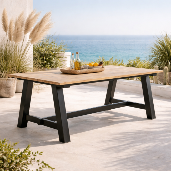 Table de jardin en teck 200 cm Paulo