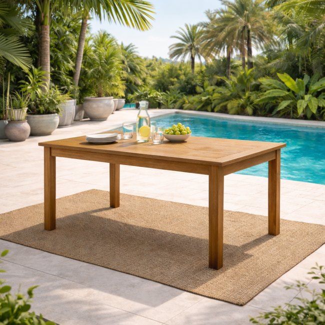 Table de jardin en teck massif 150 Frida