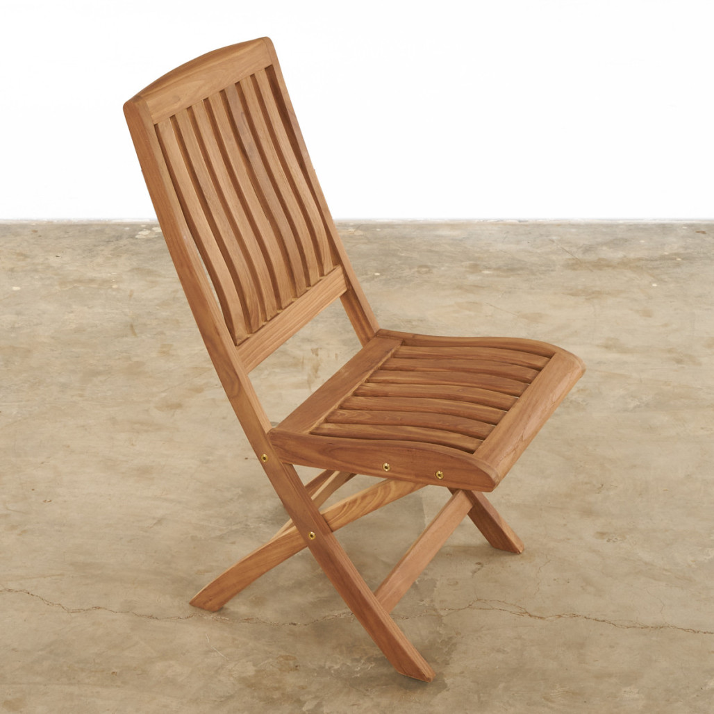 Ensemble table de jardin en teck Frida 200 cm et 4 chaises Lisato - Wanda Collection