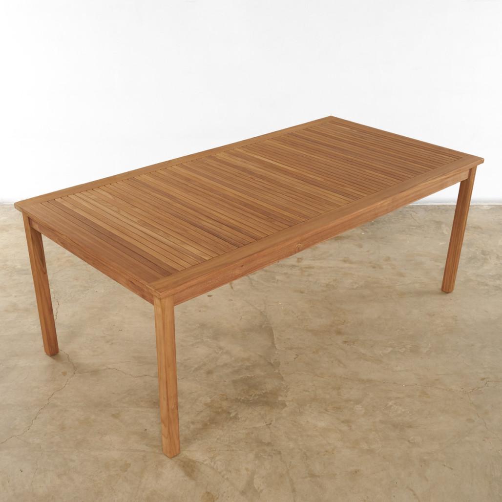 Ensemble table de jardin en teck Frida 200 cm et 4 chaises Lisato - Wanda Collection