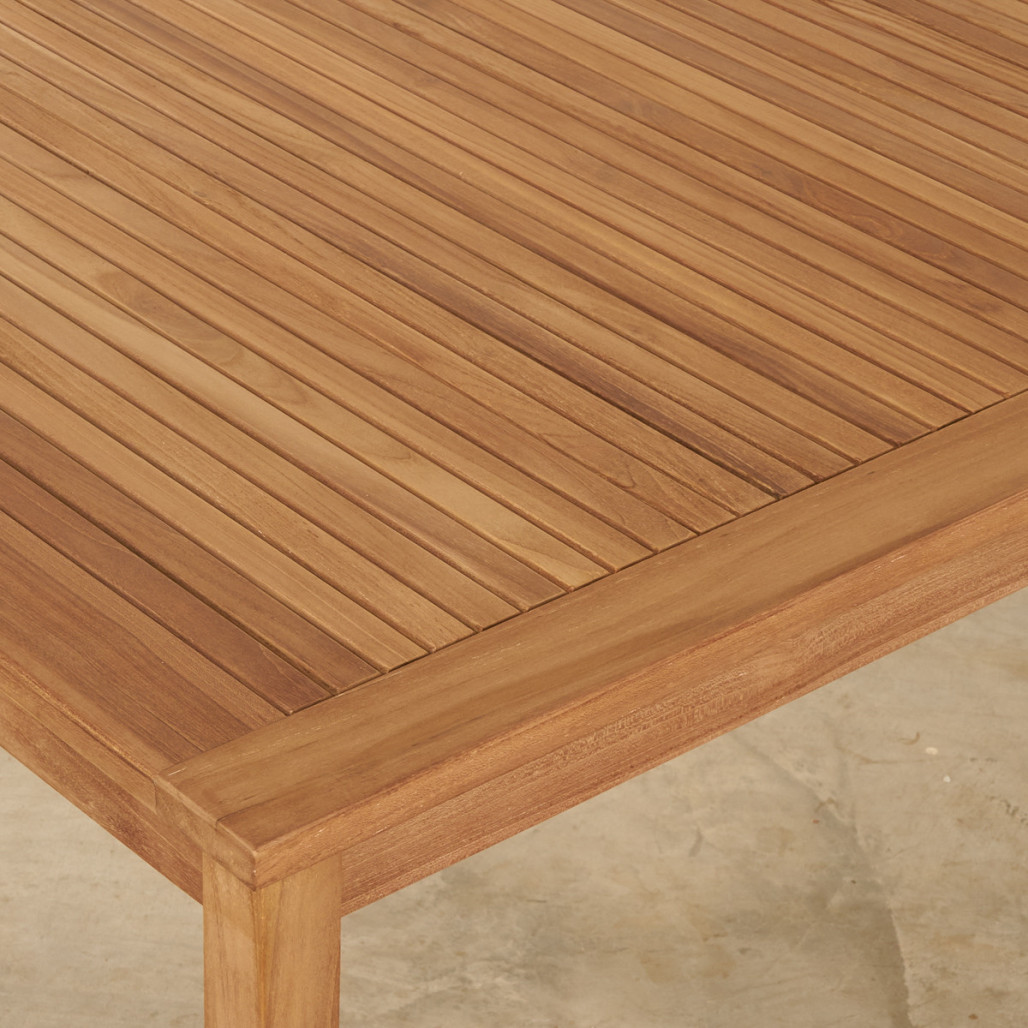 Ensemble table de jardin en teck Frida 200 cm et 4 chaises Lisato - Wanda Collection