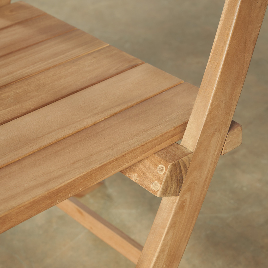 Ensemble table de jardin en teck Frida 150 et 6 chaises Tosca - Wanda Collection