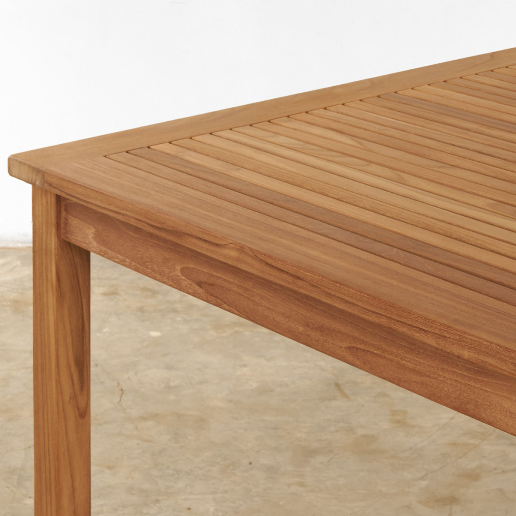 Ensemble table de jardin en teck Frida 200 et 6 chaises Helza - Wanda Collection