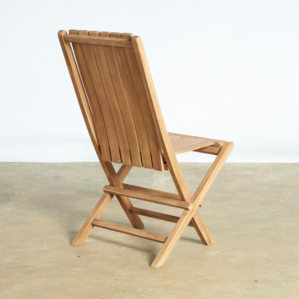 Ensemble table de jardin en teck Nina 160/210 et 6 chaises Helza - Wanda Collection