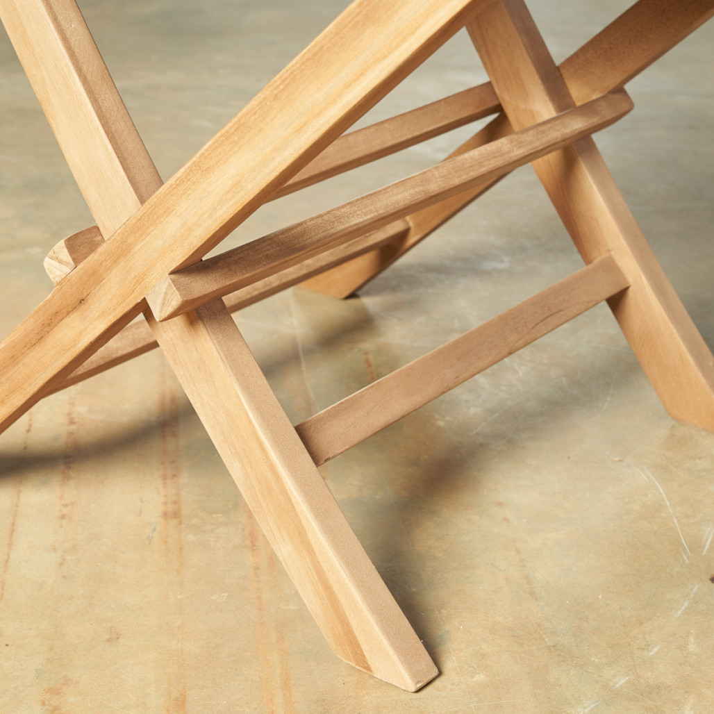 Ensemble table de jardin en teck Nina 160/210 et 6 chaises Helza - Wanda Collection